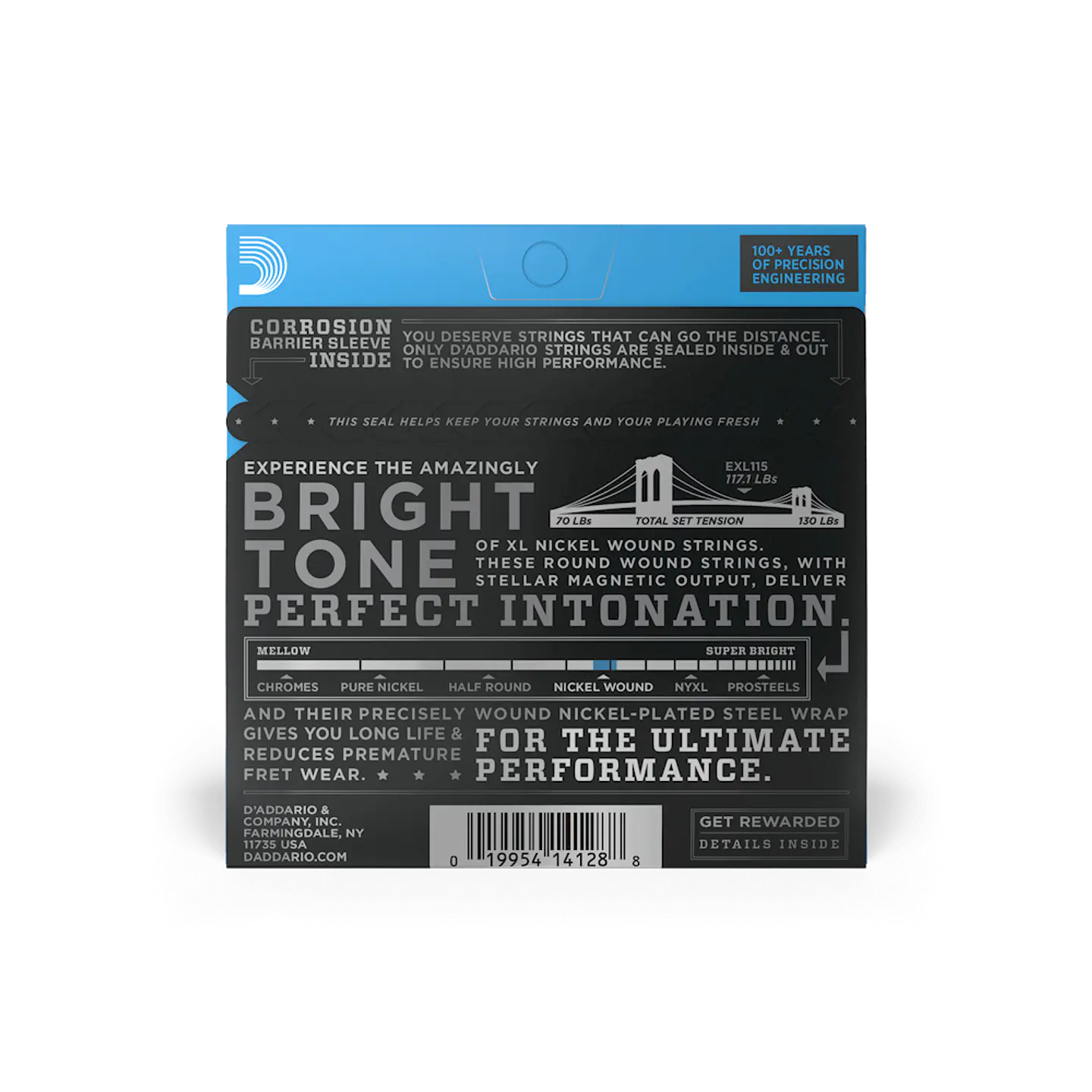 D’ADDARIO EXL115 CUERDAS METAL ( PACK 2 JUEGOS ) PARA GUITARRA ELECTRICA TENSION MEDIA  3