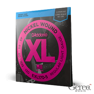 D’ADDARIO EXL170-5 CUERDAS PARA BAJO ELECTRICO REGULAR LIGHT (5 CUERDAS)
