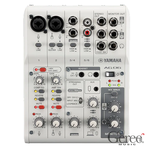 YAMAHA LIVE STREAMING MIXER AG06MK2 WHITE