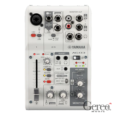 YAMAHA LIVE STREAMING MIXER AG03MK2 WHITE