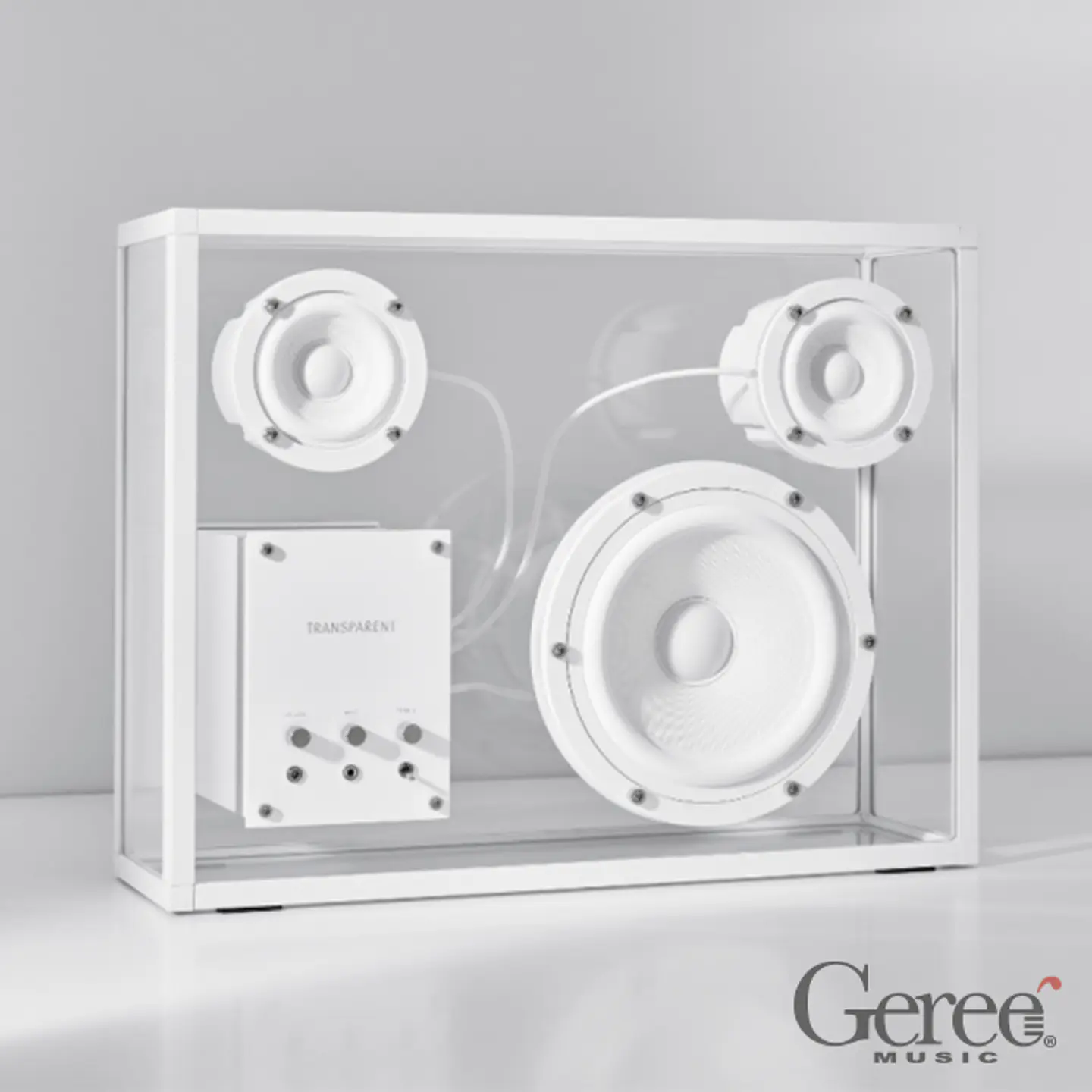 TRANSPARENT WHITE SPEAKER PARLANTE BLUETOOTH 4