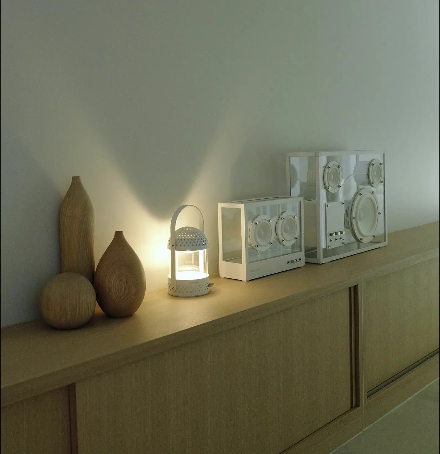 TRANSPARENT WHITE SPEAKER PARLANTE BLUETOOTH 8