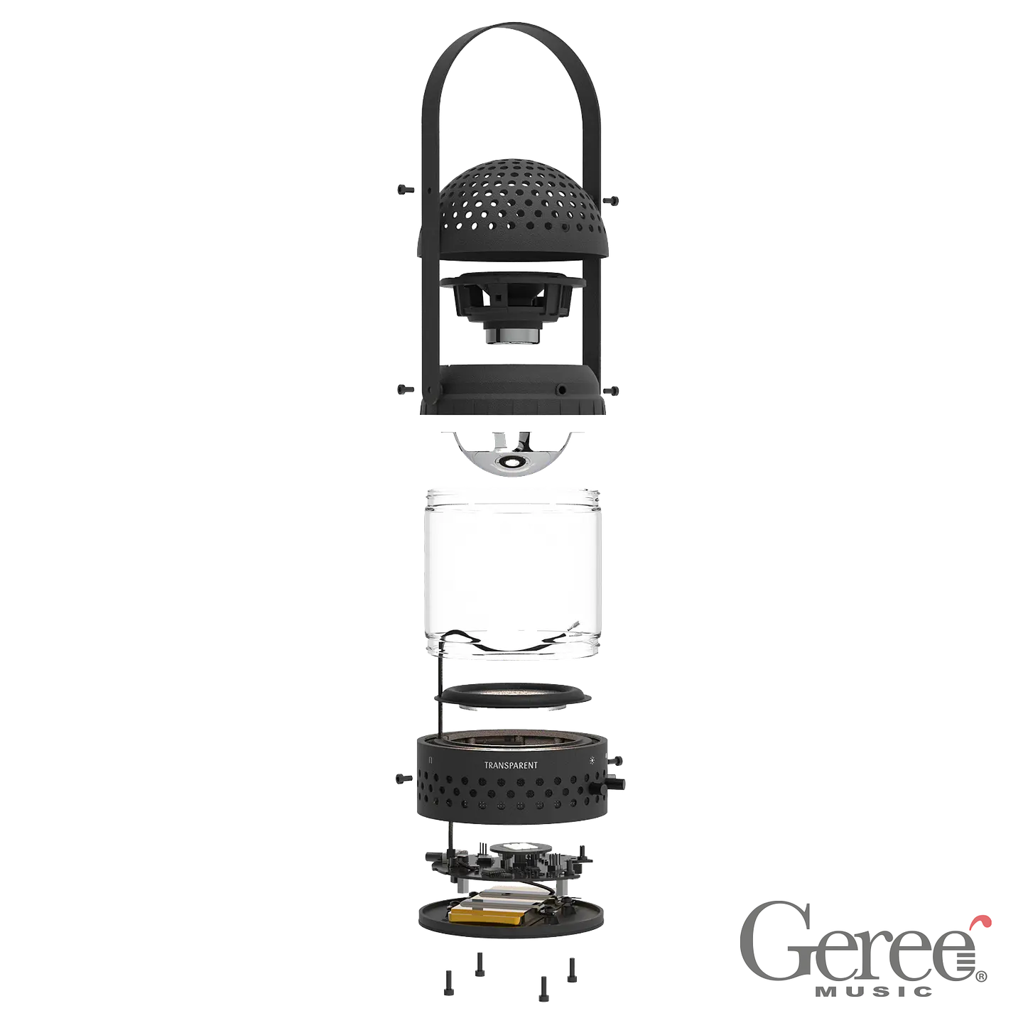 TRANSPARENT LIGHT SPEAKER BLACK PARLANTE BLUETOOTH 4