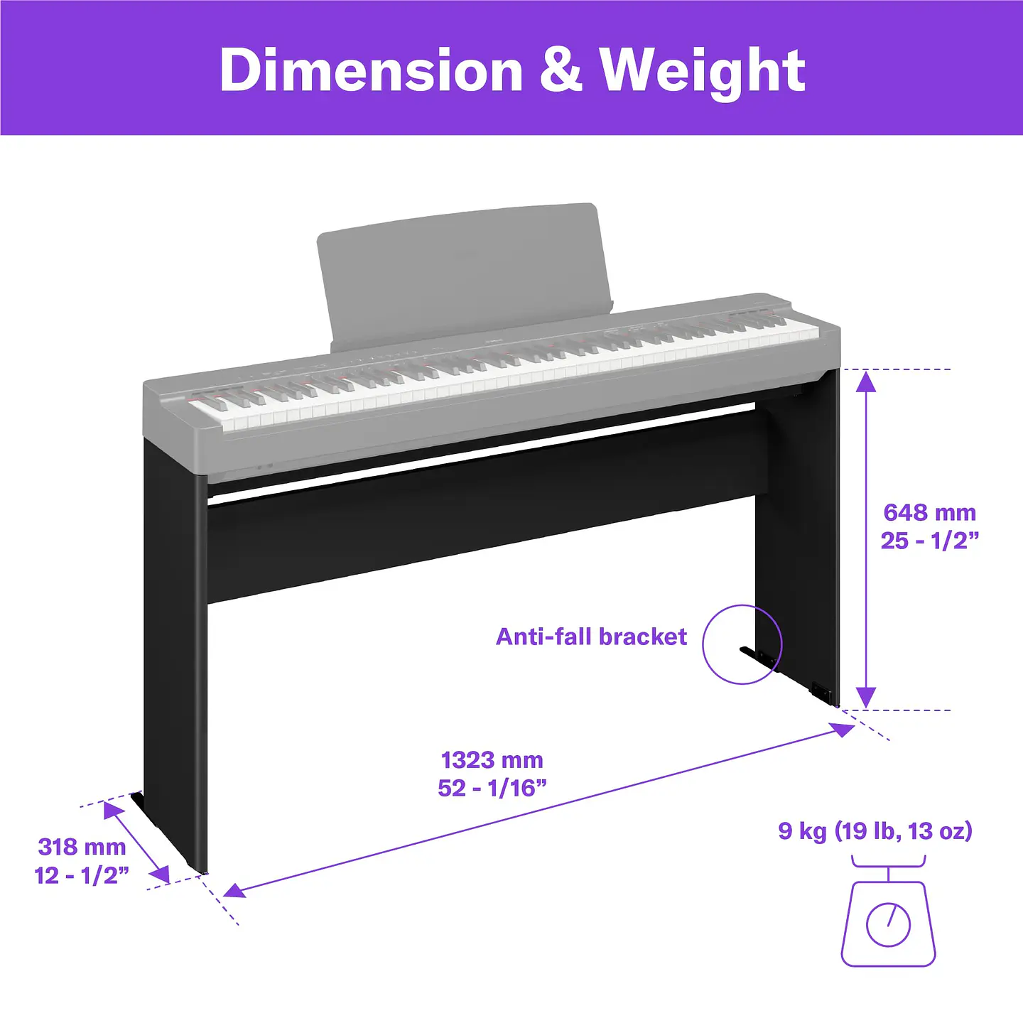 YAMAHA L200B STAND PARA PIANO DIGITAL P225B 5