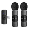 BOYA BYV20 MICROFONO INALAMBRICO DOBLE ULTRA COMPACTO Y PORTABLE 2.4 GHz CONECTOR USB-C