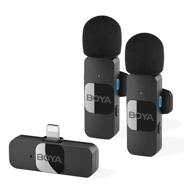 BOYA BYV2 MICROFONO INALAMBRICO DOBLE ULTRA COMPACTO Y PORTABLE 2.4GHz CONECTOR LIGHTNING