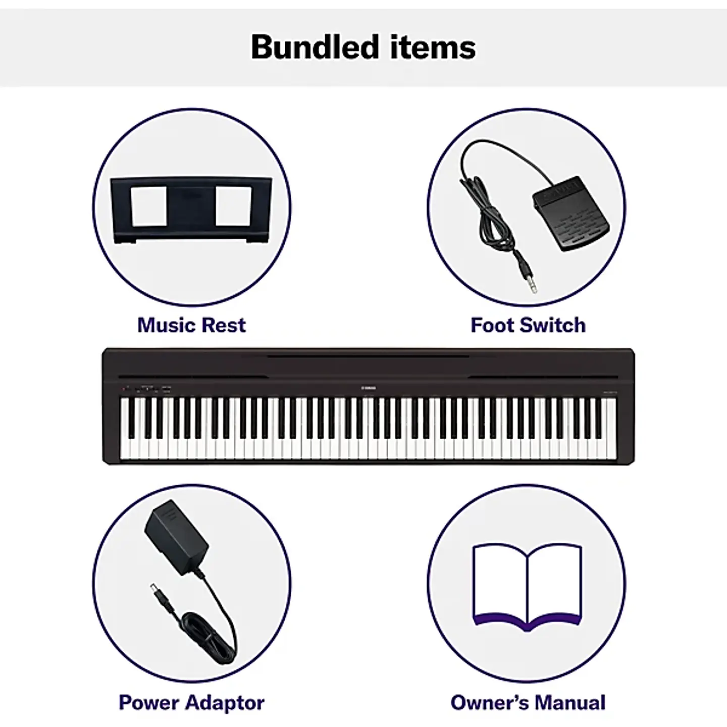 YAMAHA P45B BLACK PIANO DIGITAL  9