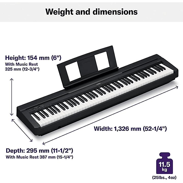 YAMAHA P45B BLACK PIANO DIGITAL  10
