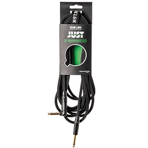 QUIKLOK CABLE INSTRUMENTO MONO 6.3MM 6 METROS JR6 ANGULADO RECTO