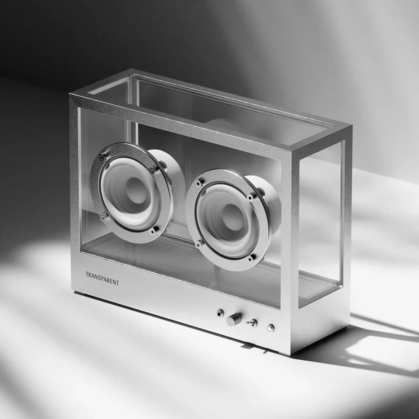 TRANSPARENT SMALL SPEAKER METAL PARLANTE BLUETOOTH 8