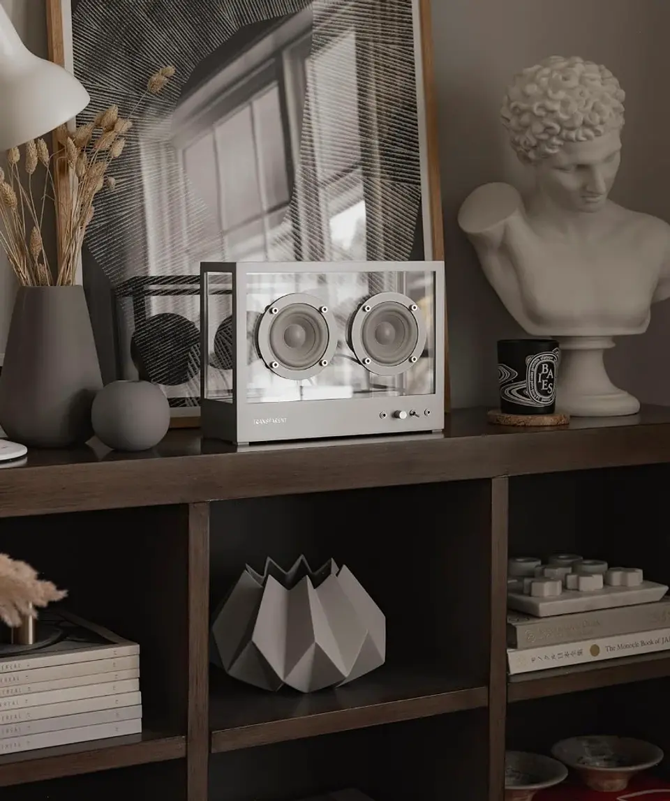 TRANSPARENT SMALL SPEAKER METAL PARLANTE BLUETOOTH 10