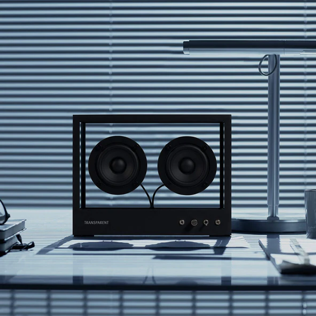 TRANSPARENT SMALL SPEAKER BLACK PARLANTE BLUETOOTH 9