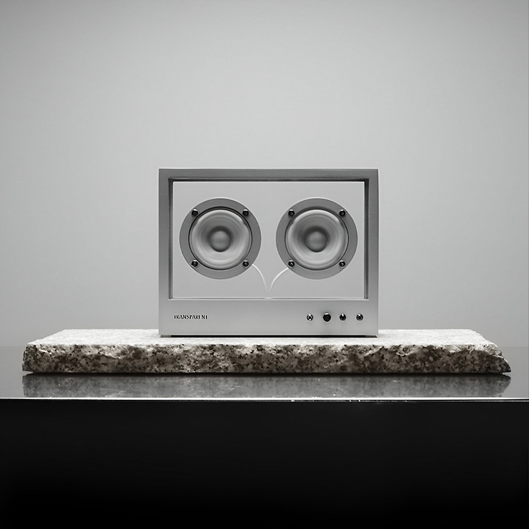 TRANSPARENT SMALL SPEAKER WHITE PARLANTE BLUETOOTH 7