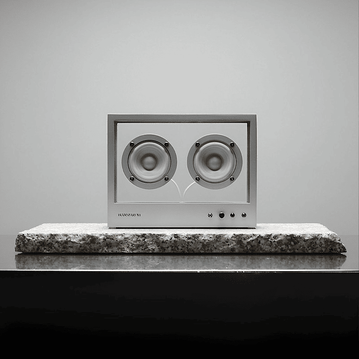 TRANSPARENT SMALL SPEAKER WHITE PARLANTE BLUETOOTH 7