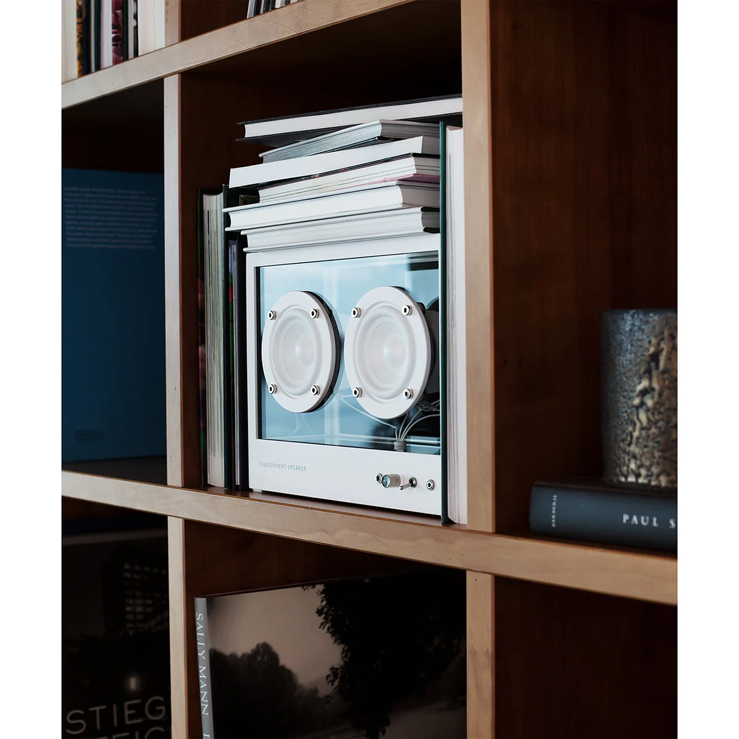 TRANSPARENT SMALL SPEAKER WHITE PARLANTE BLUETOOTH 8