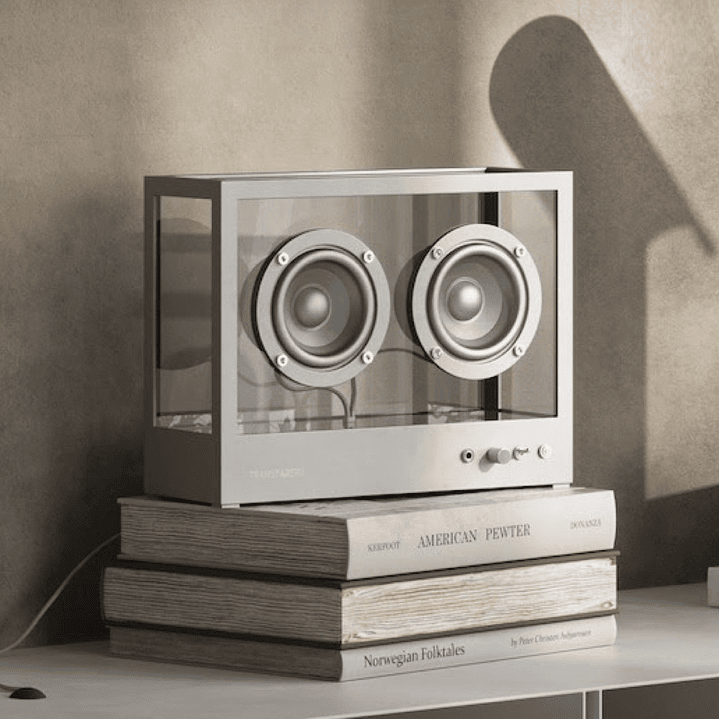 TRANSPARENT SMALL SPEAKER WHITE PARLANTE BLUETOOTH 10