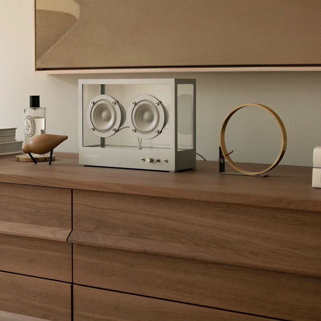 TRANSPARENT SMALL SPEAKER WHITE PARLANTE BLUETOOTH 11