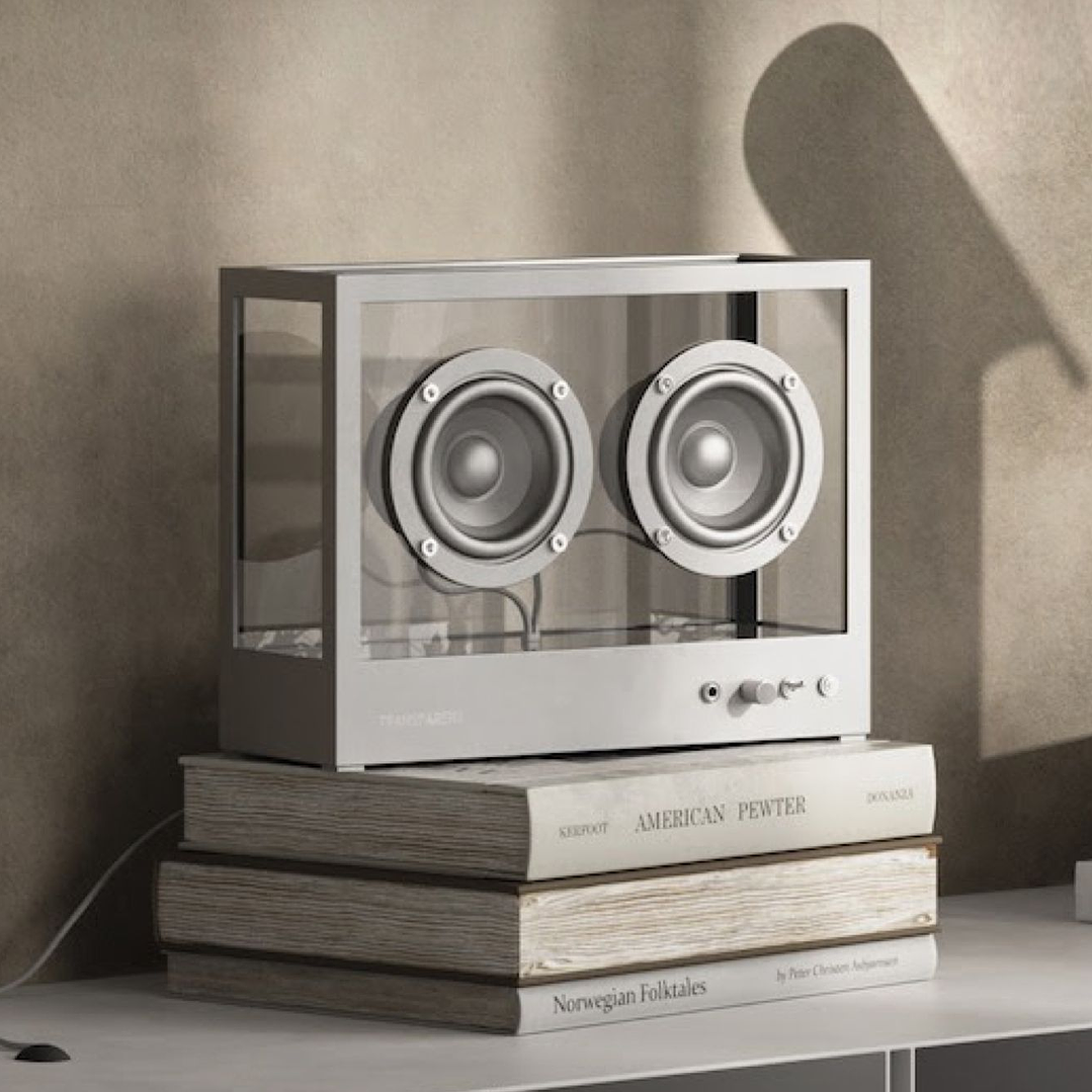 TRANSPARENT SMALL SPEAKER METAL PARLANTE BLUETOOTH 10