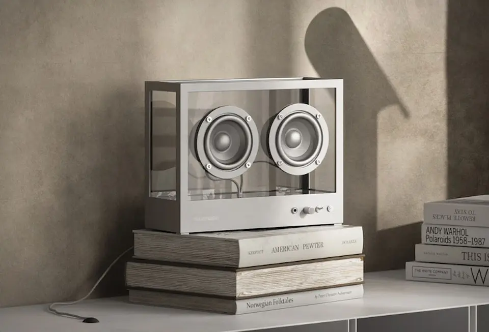 TRANSPARENT SMALL SPEAKER METAL PARLANTE BLUETOOTH 3