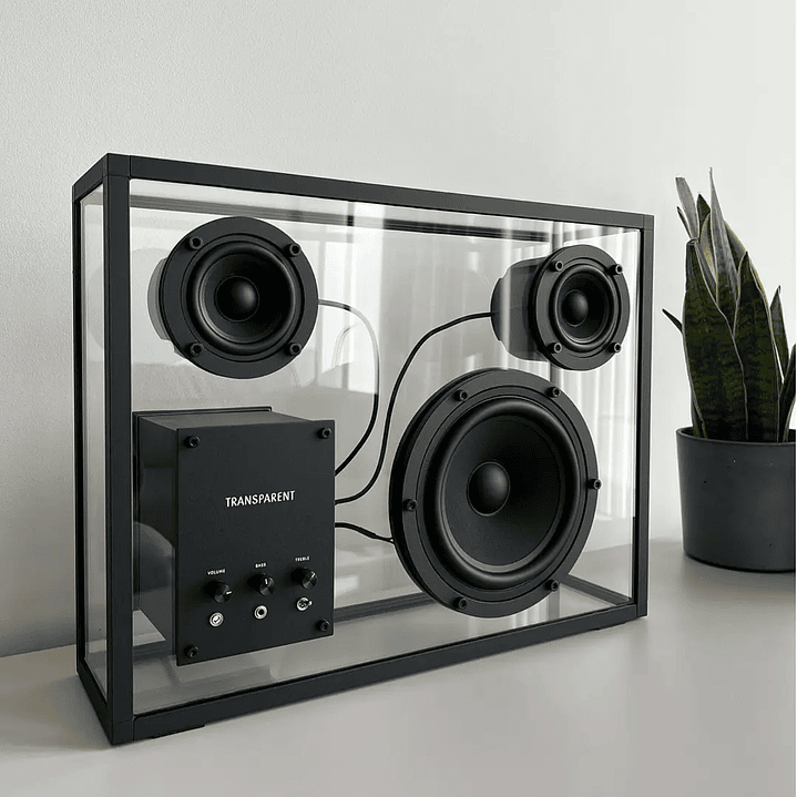 TRANSPARENT BLACK SPEAKER PARLANTE BLUETOOTH 6