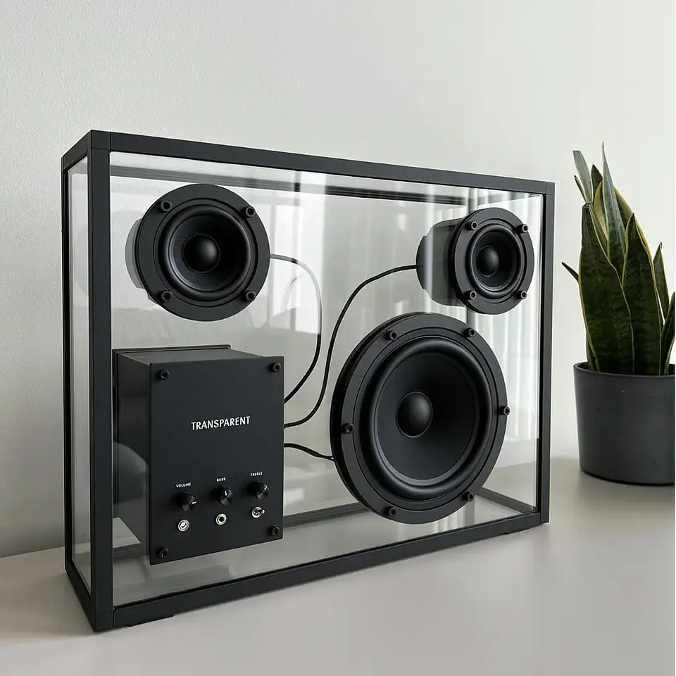 TRANSPARENT BLACK SPEAKER PARLANTE BLUETOOTH 3