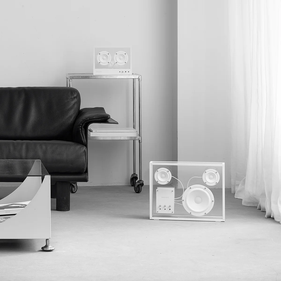 TRANSPARENT WHITE SPEAKER PARLANTE BLUETOOTH 9