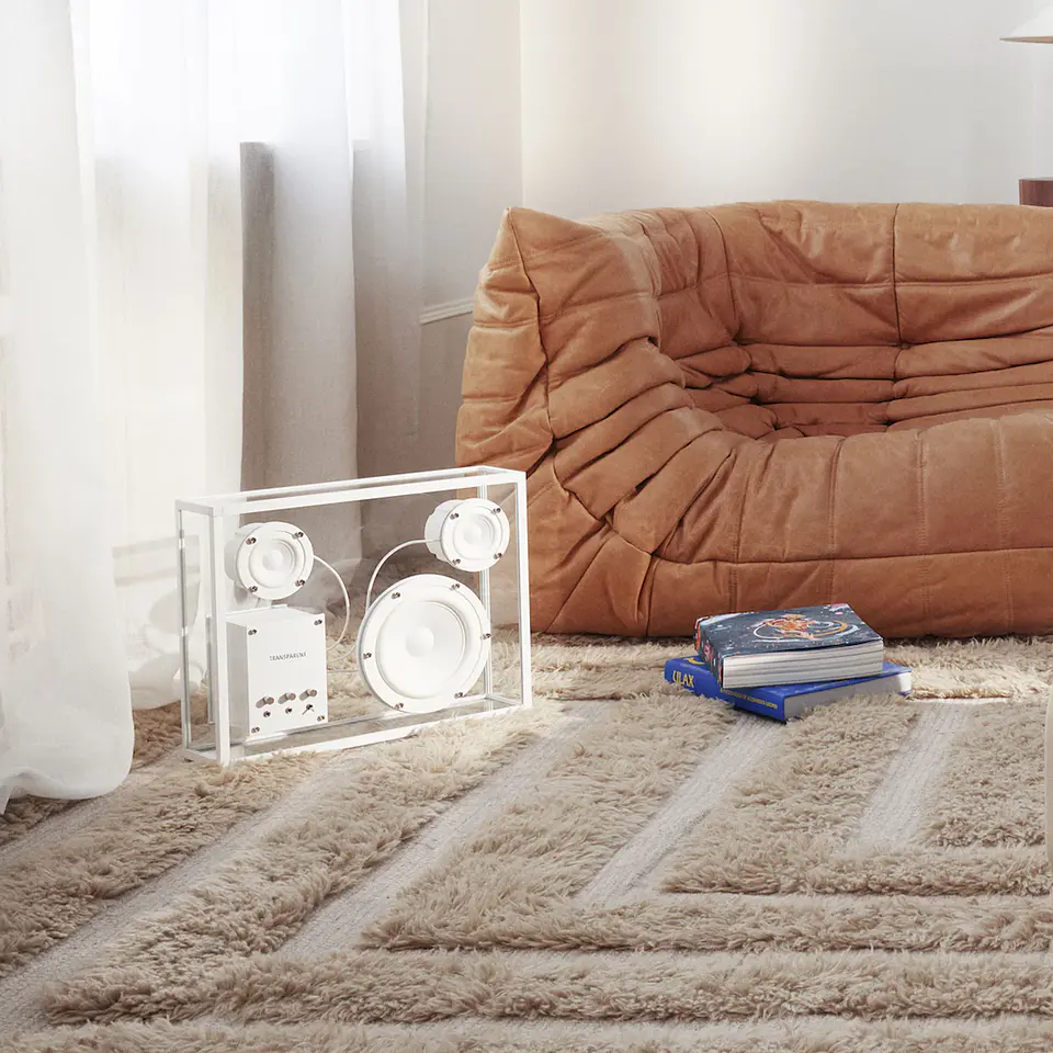 TRANSPARENT WHITE SPEAKER PARLANTE BLUETOOTH 12