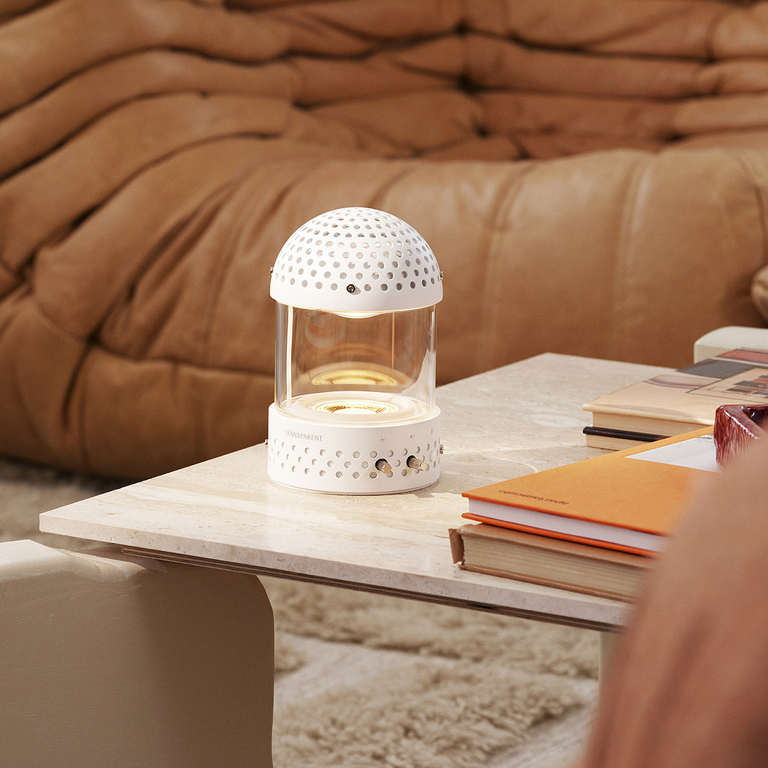 TRANSPARENT LIGHT SPEAKER WHITE PARLANTE BLUETOOTH 11