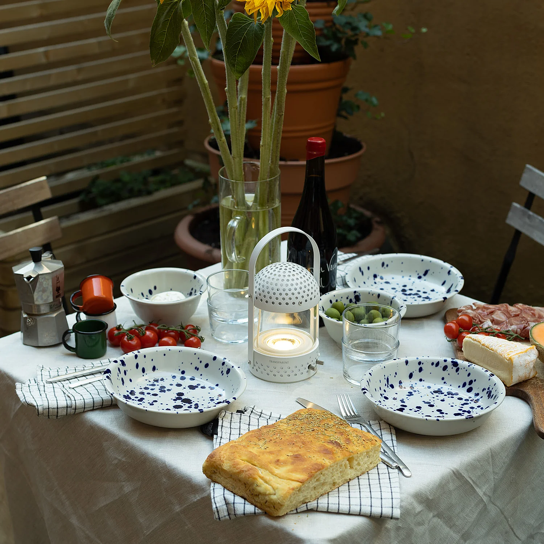 TRANSPARENT LIGHT SPEAKER WHITE PARLANTE BLUETOOTH 12