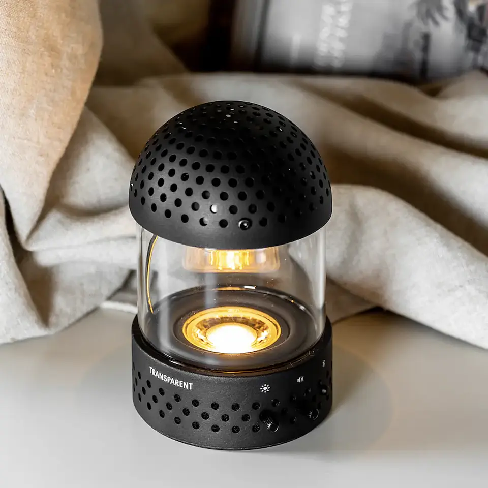 TRANSPARENT LIGHT SPEAKER BLACK PARLANTE BLUETOOTH 9