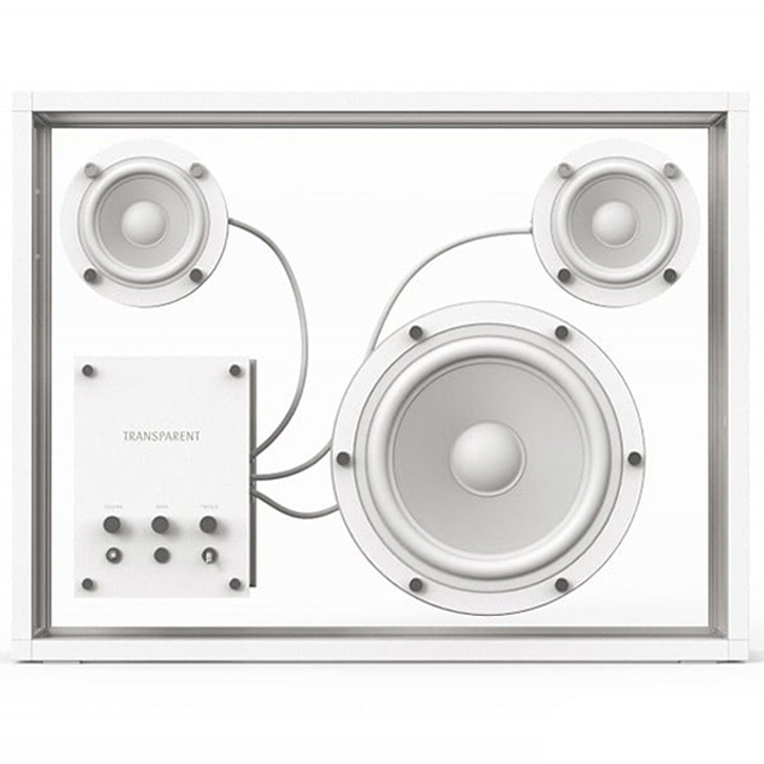 TRANSPARENT WHITE SPEAKER PARLANTE BLUETOOTH 1