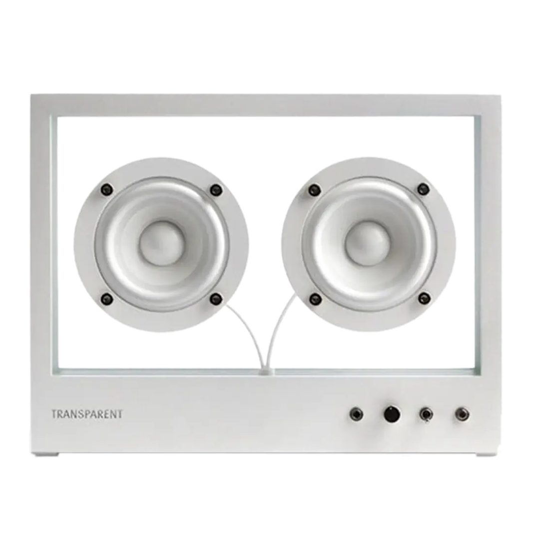 TRANSPARENT SMALL SPEAKER WHITE PARLANTE BLUETOOTH 1