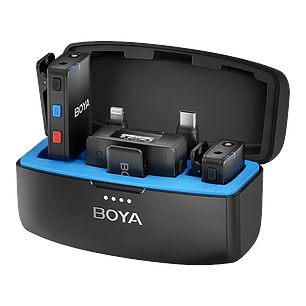 BOYA BOYAMIC MICROFONO DOBLE 3-EN-1 CON GRABADORA - 300 METROS DE ALCANCE