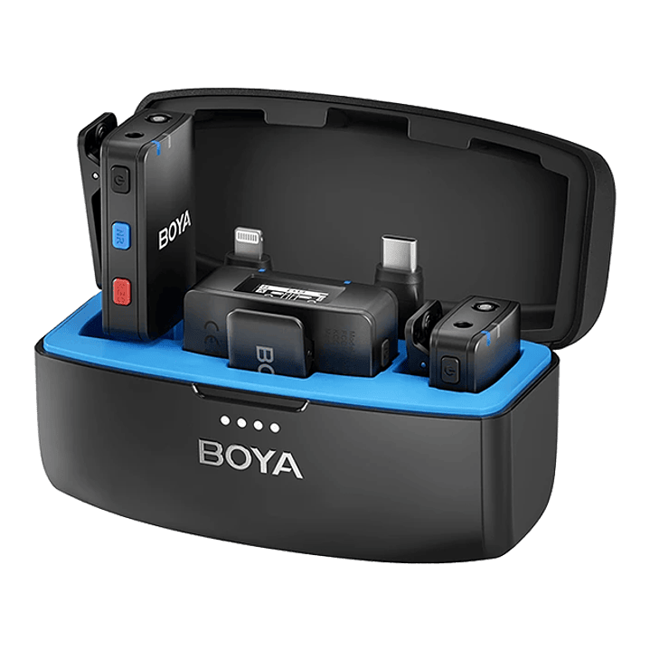 BOYA BOYAMIC MICROFONO DOBLE 3-EN-1 CON GRABADORA - 300 METROS DE ALCANCE 1