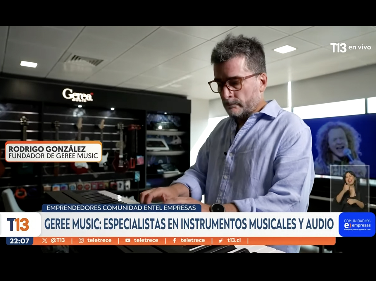 GEREE MUSIC EN T13 EMPRENDEDORES