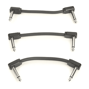 ERNIE BALL PACK 3 CABLES FLEX PATCH 3'' NEGRO