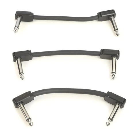 ERNIE BALL PACK 3 CABLES FLEX PATCH 3'' NEGRO
