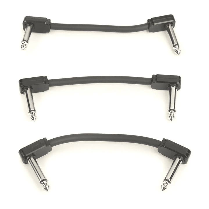 ERNIE BALL PACK 3 CABLES FLEX PATCH 3'' NEGRO 2