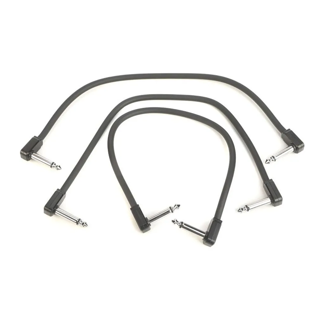 ERNIE BALL PACK 3 CABLES FLEX PATCH 12'' NEGRO 2