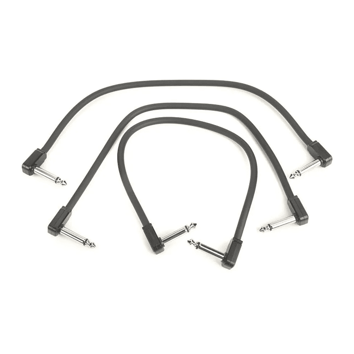 ERNIE BALL PACK 3 CABLES FLEX PATCH 12'' NEGRO 2