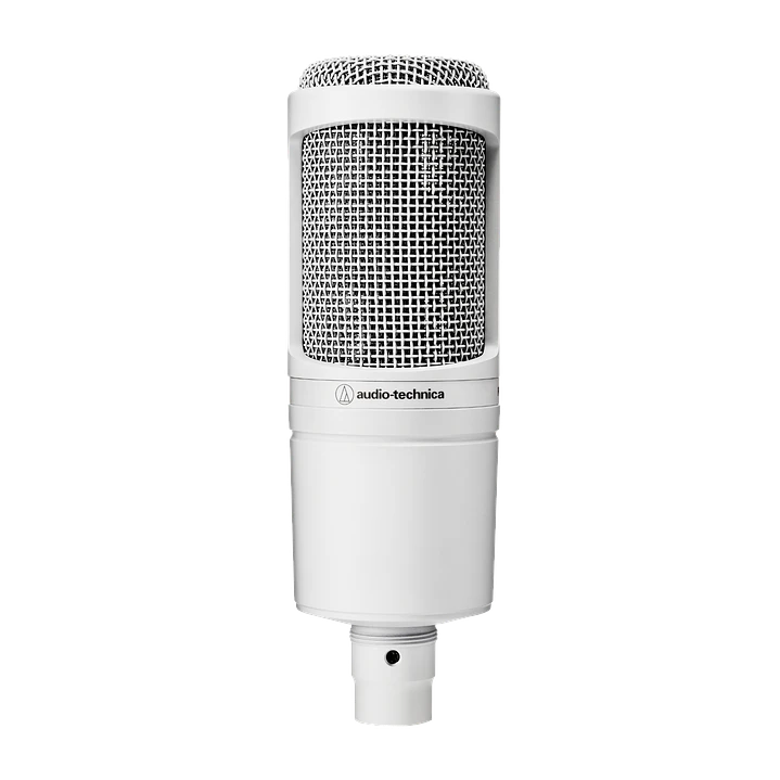 AUDIOTECHNICA MICROFONO CONDENSADOR CARDIOIDE AT2020CWH WHITE CON ANTIPOP Y SHOCK MOUNT 2