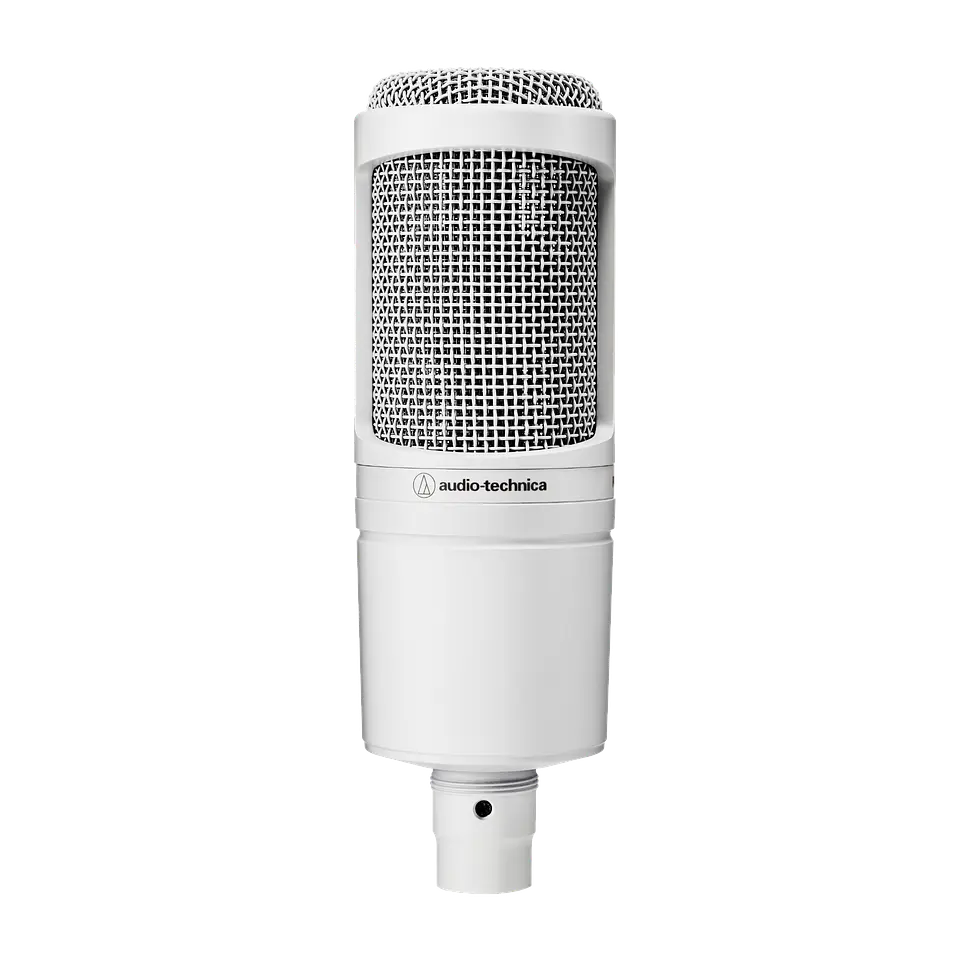 AUDIOTECHNICA MICROFONO CONDENSADOR CARDIOIDE AT2020CWH WHITE CON ANTIPOP Y SHOCK MOUNT 3