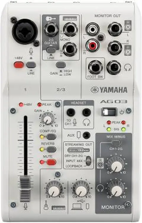 YAMAHA LIVE STREAMING MIXER AG03MK2 WHITE LSP