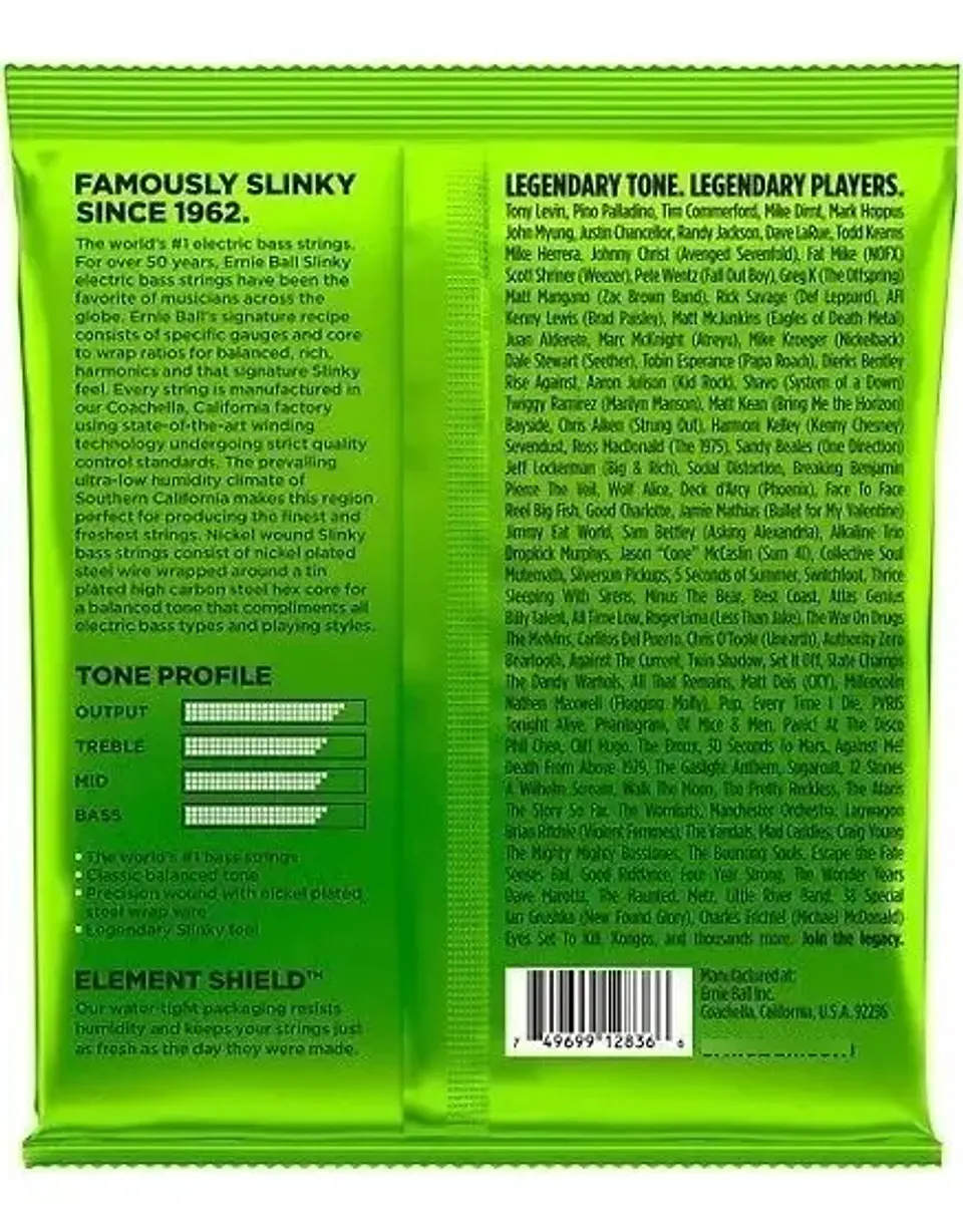 ERNIE BALL CUERDAS PARA BAJO P02836 BASS 5 STR SLINKY ( 5 CUERDAS) 2