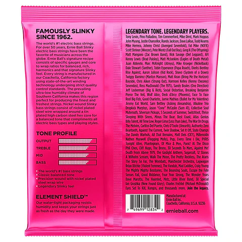 ERNIE BALL CUERDAS PARA BAJO P02834 BASS SUPER SLINKY ( 4 CUERDAS)