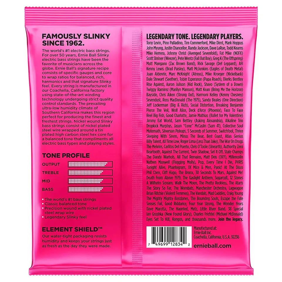 ERNIE BALL CUERDAS PARA BAJO P02834 BASS SUPER SLINKY ( 4 CUERDAS) 2