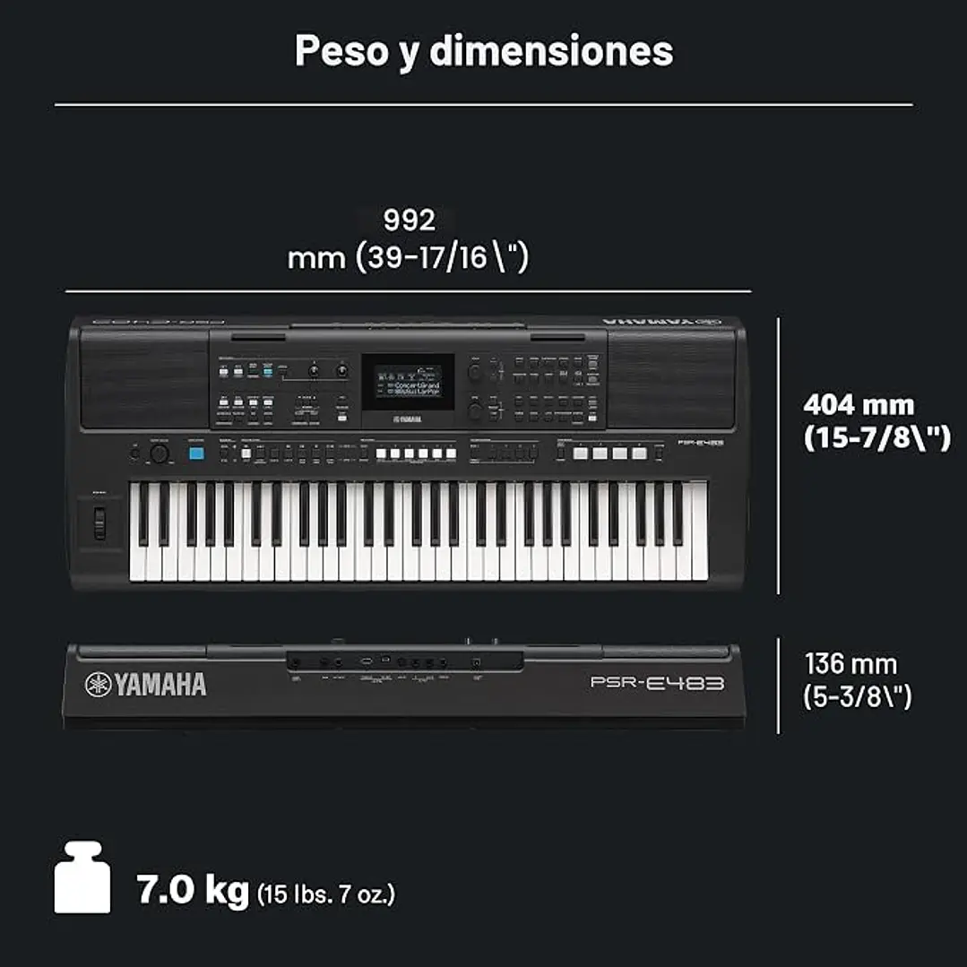 YAMAHA PSRE483 TECLADO PORTATIL 7