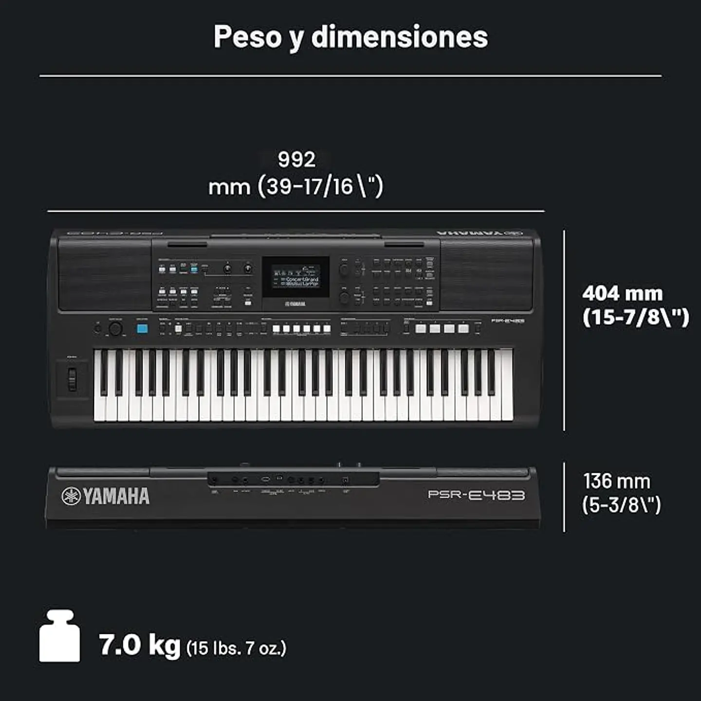 YAMAHA PSRE483 TECLADO PORTATIL 7