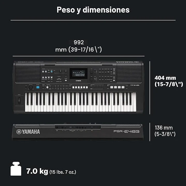 YAMAHA PSRE483 TECLADO PORTATIL 7
