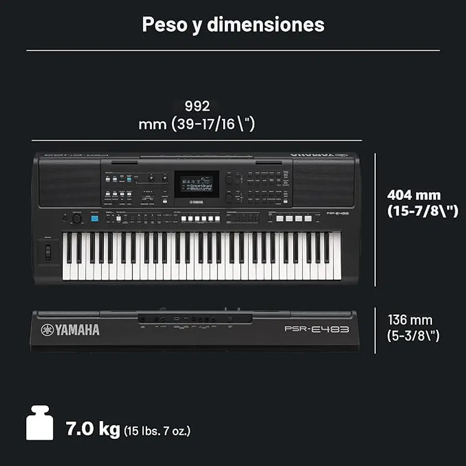 YAMAHA PSRE483 TECLADO PORTATIL 7